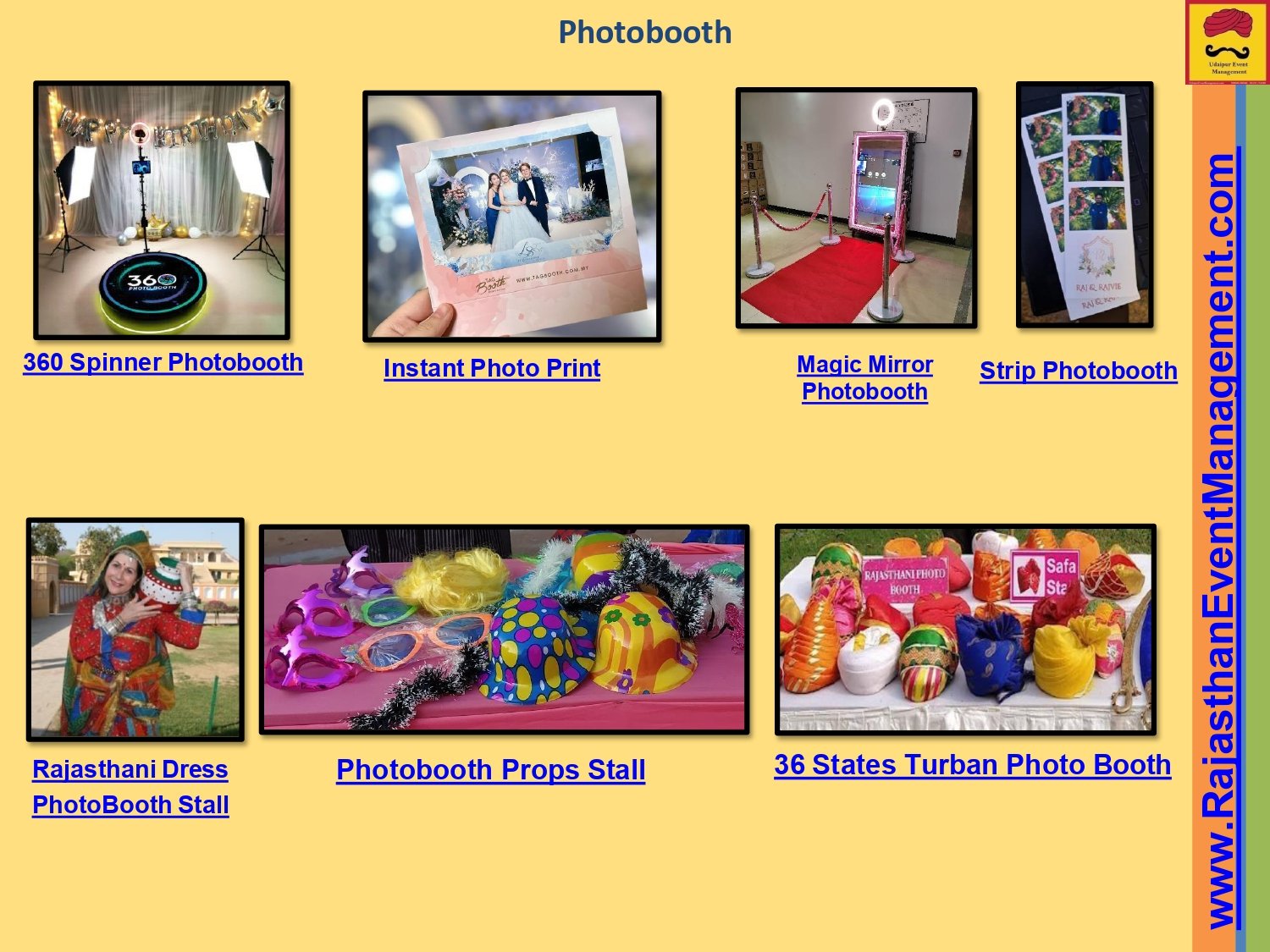 Photobooth Catalogue — 360 Spinner, Magic Mirror & Turban Booth